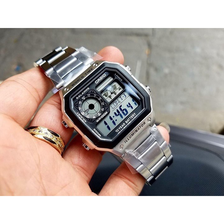 Đồng hồ nam Casio AE1200 dây thép không gỉ , classic , Tặng kèm box thiếc- Nam Duong watches | BigBuy360 - bigbuy360.vn