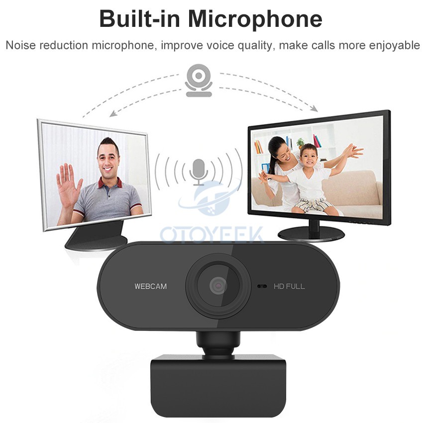 Webcam OTOYEEK dùng gọi video camera HD lấy nét tự động tích hợp micro chống ồn kết nối USB cho máy tính