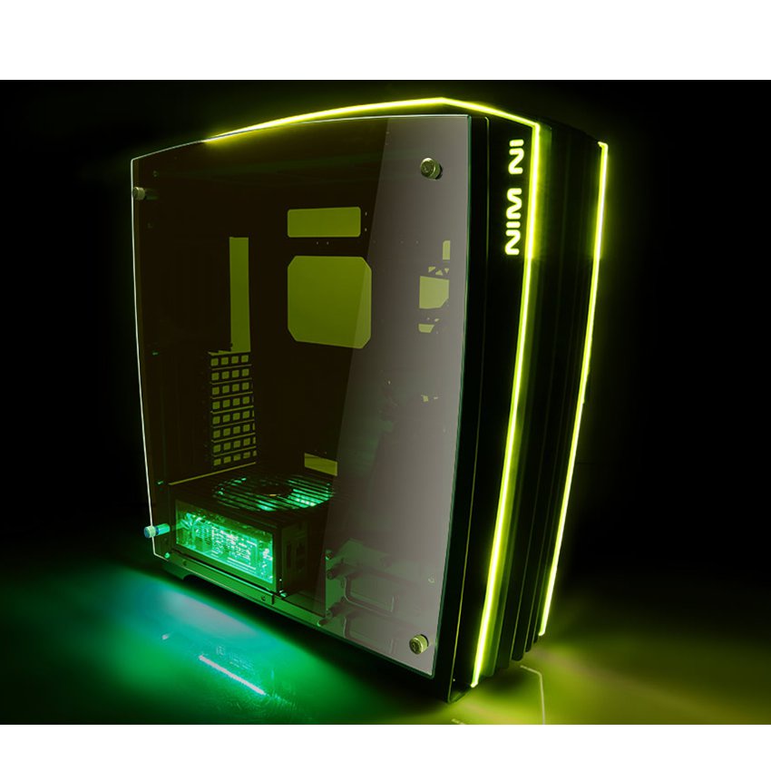 Vỏ Case In-Win H-Frame 2.0 + SII-1065W - 30th Anniversary Premium Signature Combo Full Tower Đen/Xanh Lá