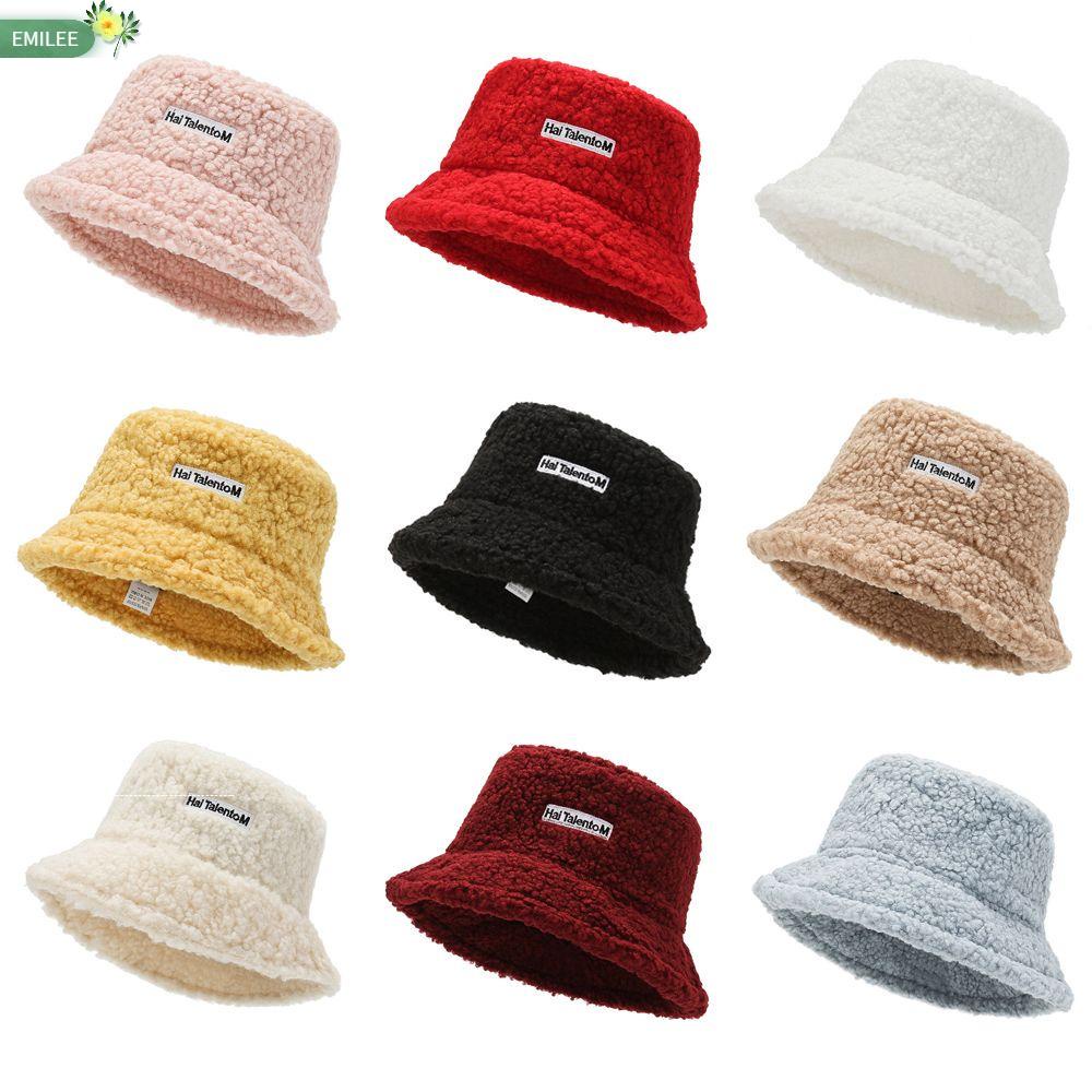 Nón Bucket Vải Lông Dày Dặn Giữ Ấm Nhiều Màu Sắc Thời Trang Thu Đông Cho Nữ