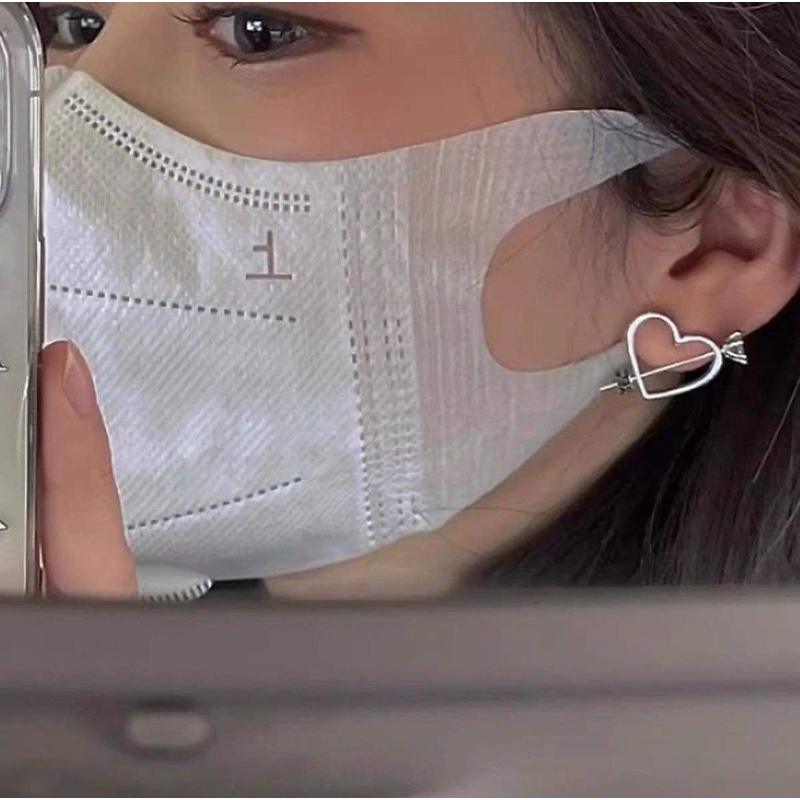 Bông tai tim xuyên đá thiết kế xinh xắn