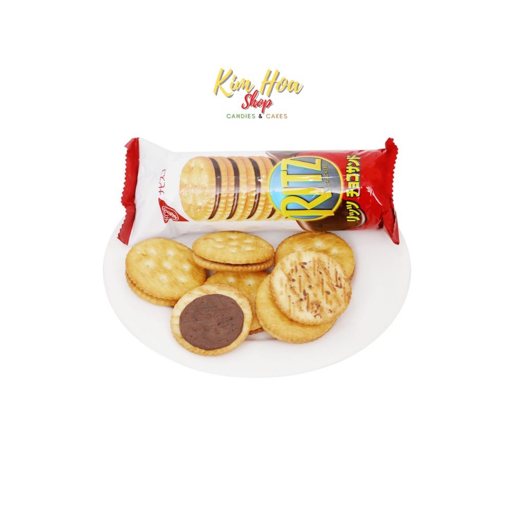 Bánh Quy nhân Kem Mondelez Ritz hương vị chocolate & vanila & cheese & Bánh quy kẹp kem vị vani Bourbon Roanne Valli 85g