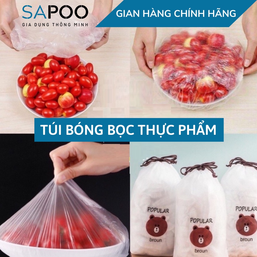 Túi bọc thực phẩm Mạng bọc thực phẩm PE có chun co giãn bảo quản thực phẩm an toàn có thể tái sử dụng - Gia Dụng SAPOO