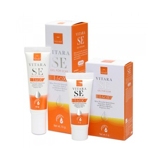Kem Mờ Sẹo Vitara SE Gel For Scar E60X xóa sẹo lồi, sẹo lõm, sẹo mổ đẻ, sẹo bỏng, sẹo thâm Thái Lan 15gr và 5gr