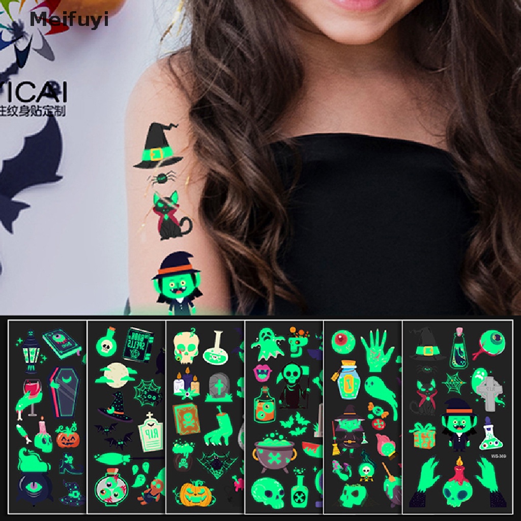 Hình Xăm Dán Phát Quang Chống Nước Và Mồ Hôi Phong Cách Halloween