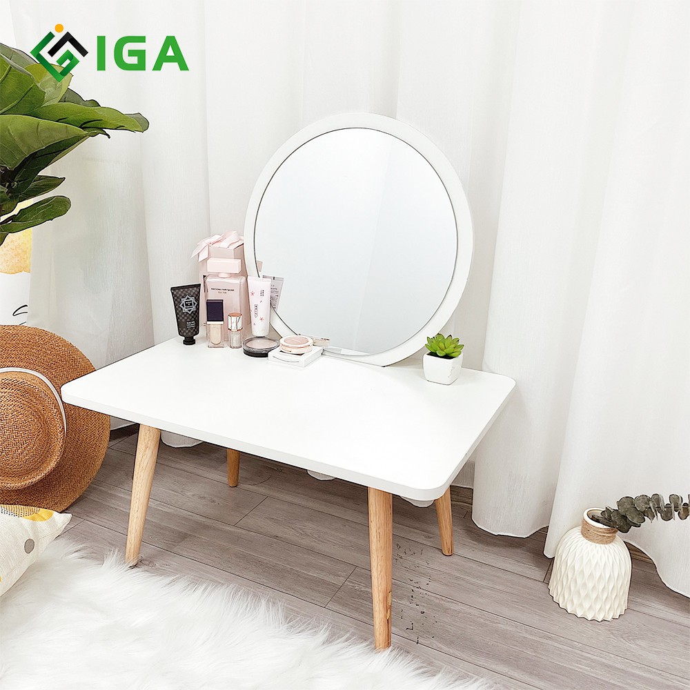 [Mã LIFEBKA5 giảm 10% tối đa 1 Triệu đơn 500k] Bàn Trang Điểm Single O Phong Cách Bắc Âu ̣̣̣̣̣̣Chính Hãng IGA - GP117