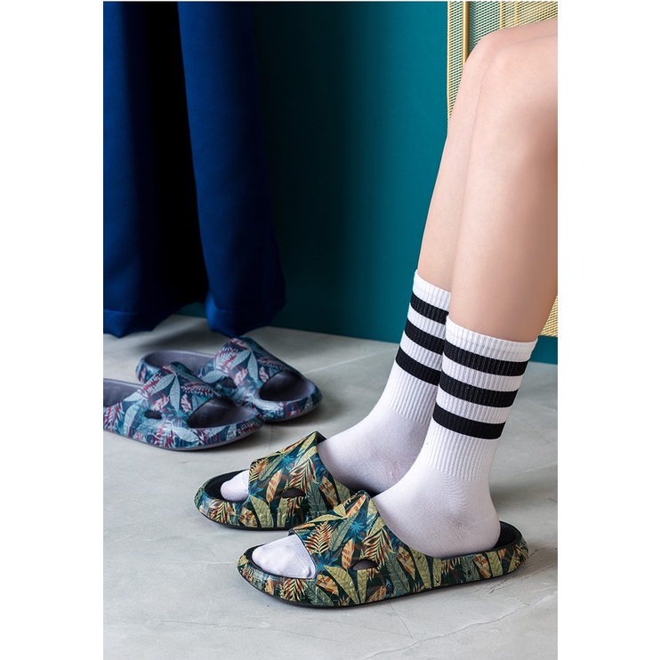 [Size 40-45] Dép đi trong nhà nam giới chống trơn trượt, họa tiết trang nhã