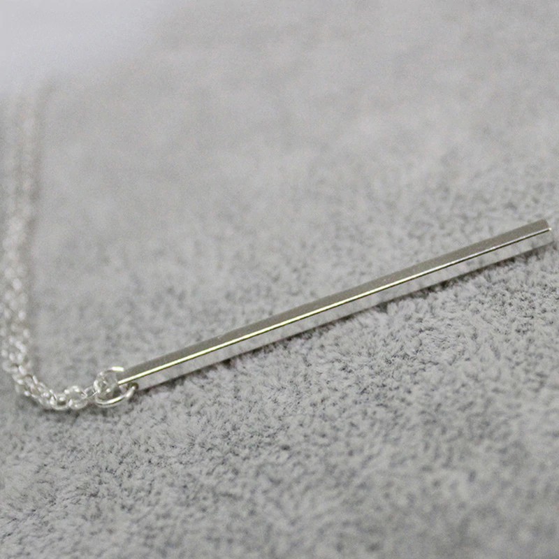Dây chuyền kim loại mặt hình que dài đơn giản thời trang cho nữ
