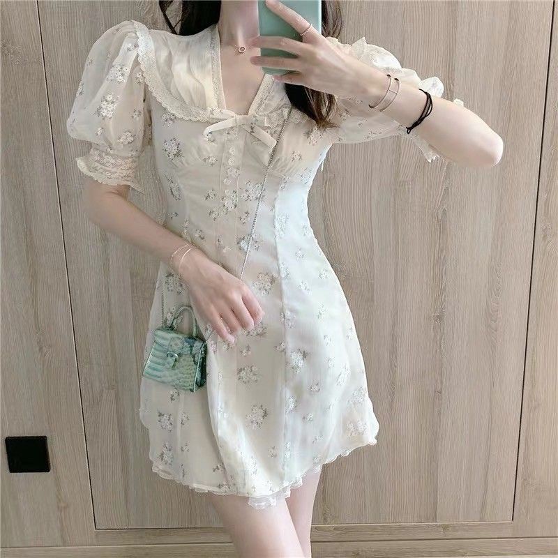 VÁY REN TƠ THÊU HOA TIỂU THƯ