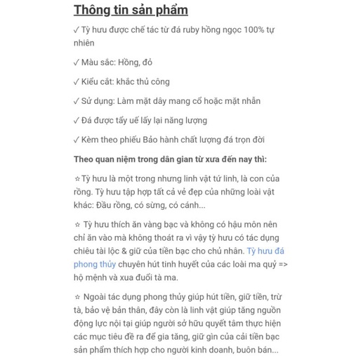 Vòng cổ tỳ hưu đá hồng chế tác thủ công kích hoạt tài lộc