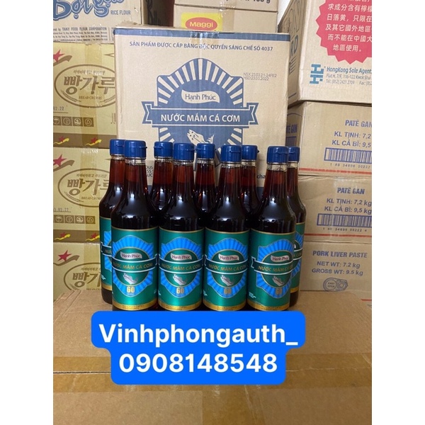 Nước mắm cá cơm hạnh phúc 60 độ đạm thể tích: 500ml