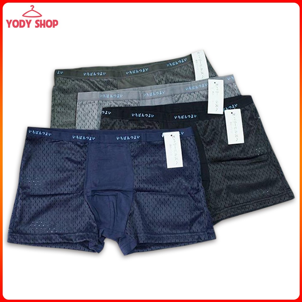 Set 4 quần lót boxer nam thông hơi thoáng khí hàng xuất Nhật