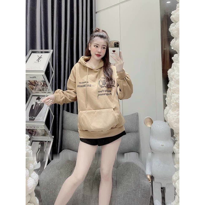Áo Hoodie nỉ nữ bông siêu dày form rộng uisex ND 001