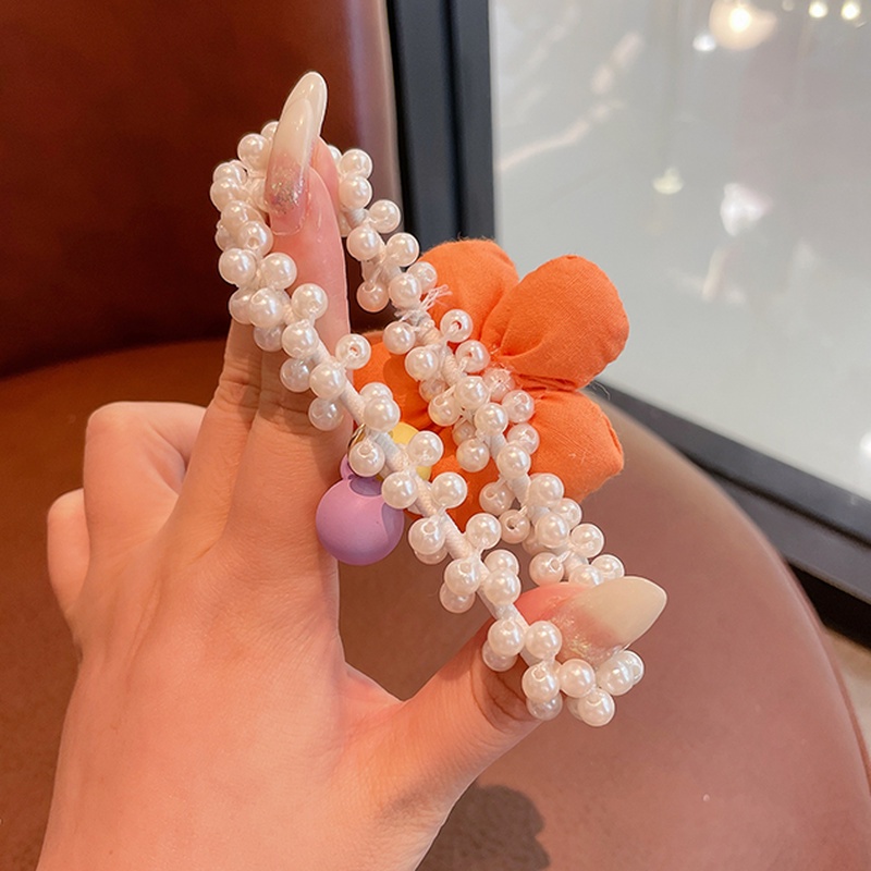 Dây Buộc Tóc Đính Ngọc Trai Nhân Tạo Hình Vương Miện Dễ Thương Cho Bé Gái