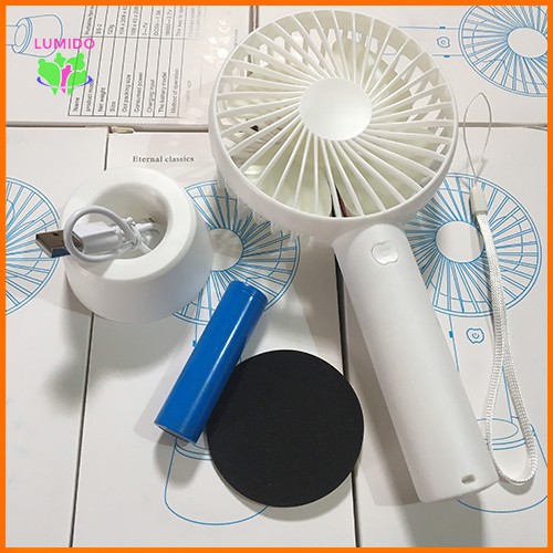 Quạt Mini Fan Pin 1200mah Cầm Tay Tuỳ Chỉnh 3 Cấp Độ Siêu Mát Nhiều Màu LUMIDO