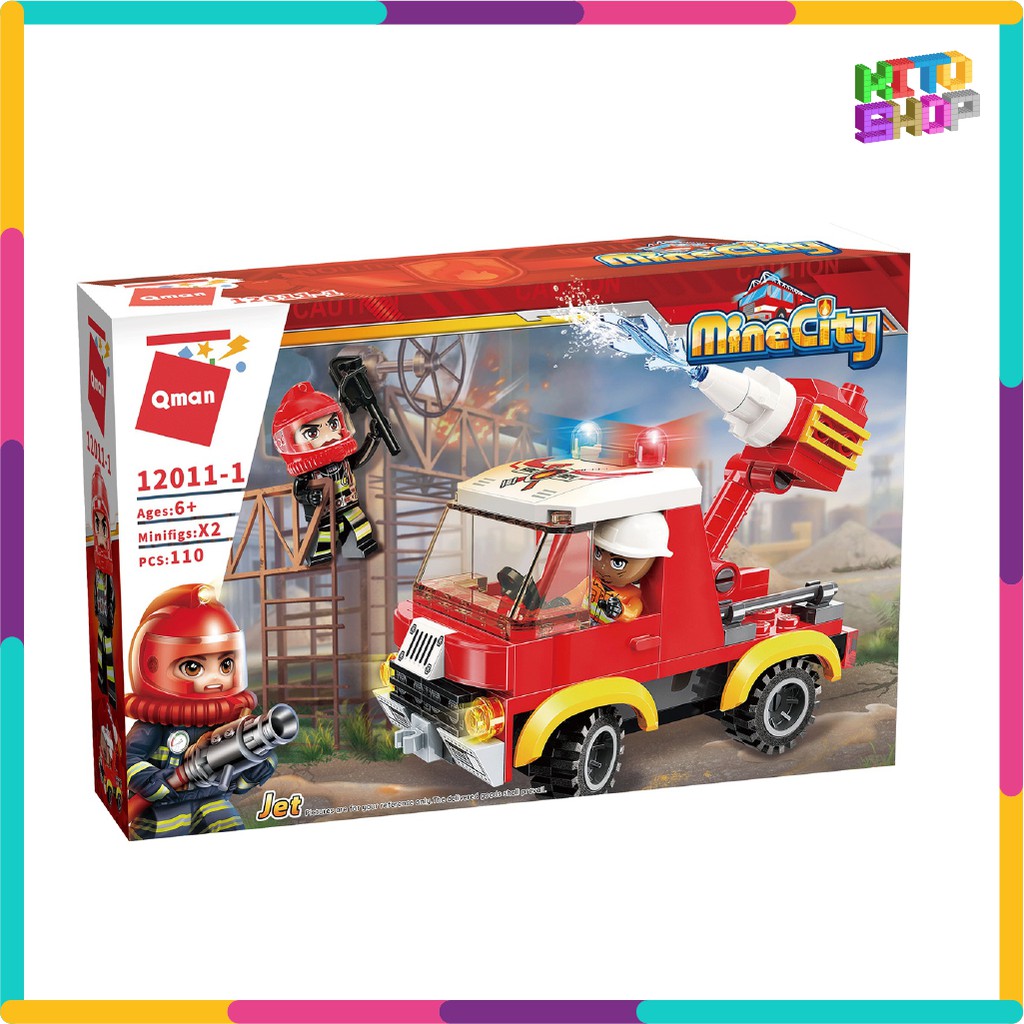 Bộ Đồ Chơi Xếp Hình Thông Minh Lego Qman 12011 - Tổ Hợp Xe Ô Tô Cứu Hỏa 410 Mảnh Ghép Cho Trẻ Từ 6 Tuổi Có Bán Lẻ