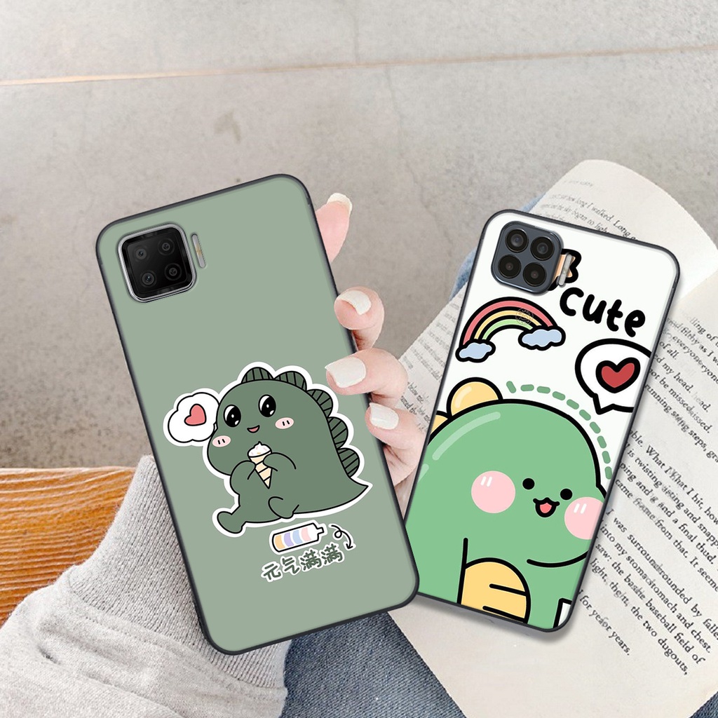 Ốp lưng Oppo A73 - A93 in hình khủng long cute