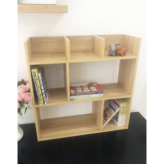 Kệ sách để bàn LUNA vân gỗ side L