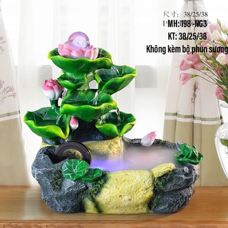 Thác nước phong thủy hoa sen size trung bình