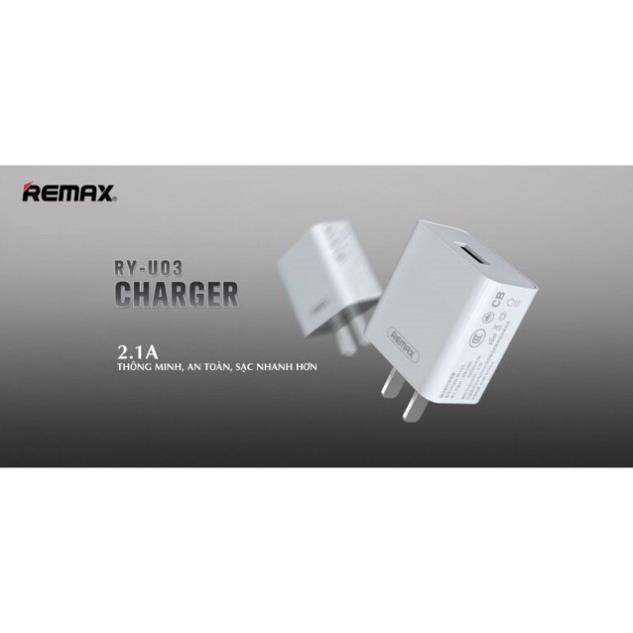 Củ sạc Remax RP-U110 -1 ổ USB /Nguồn điện 2.1A/Chính Hãng BH 6 THáng