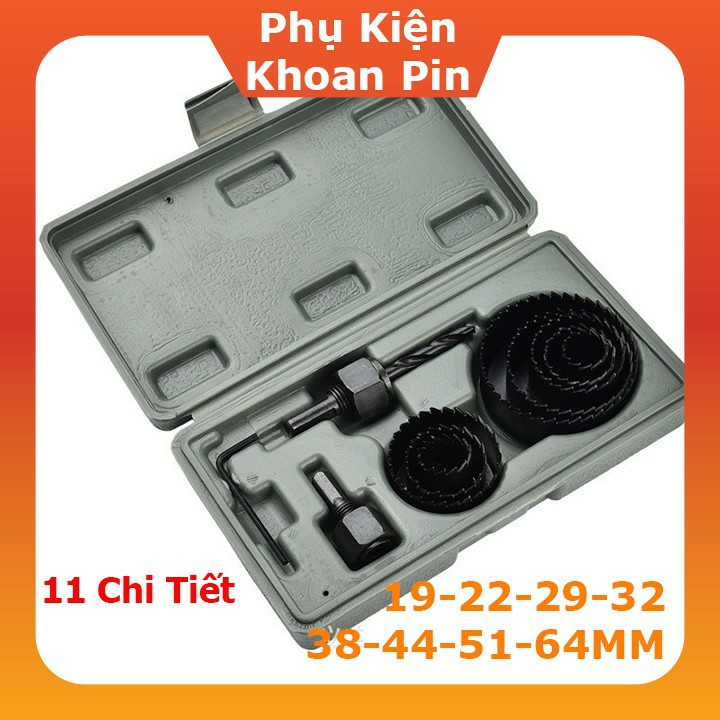 Mũi Khoan Đục Gỗ, Bộ Khoét Lỗ Tròn Mũi Khoét Gỗ 11 Chi Tiết Bộ Dụng Cụ Khoét Lỗ 11 Chi Tiết (Gỗ, Thạch Cao, Nhôm) (P002)