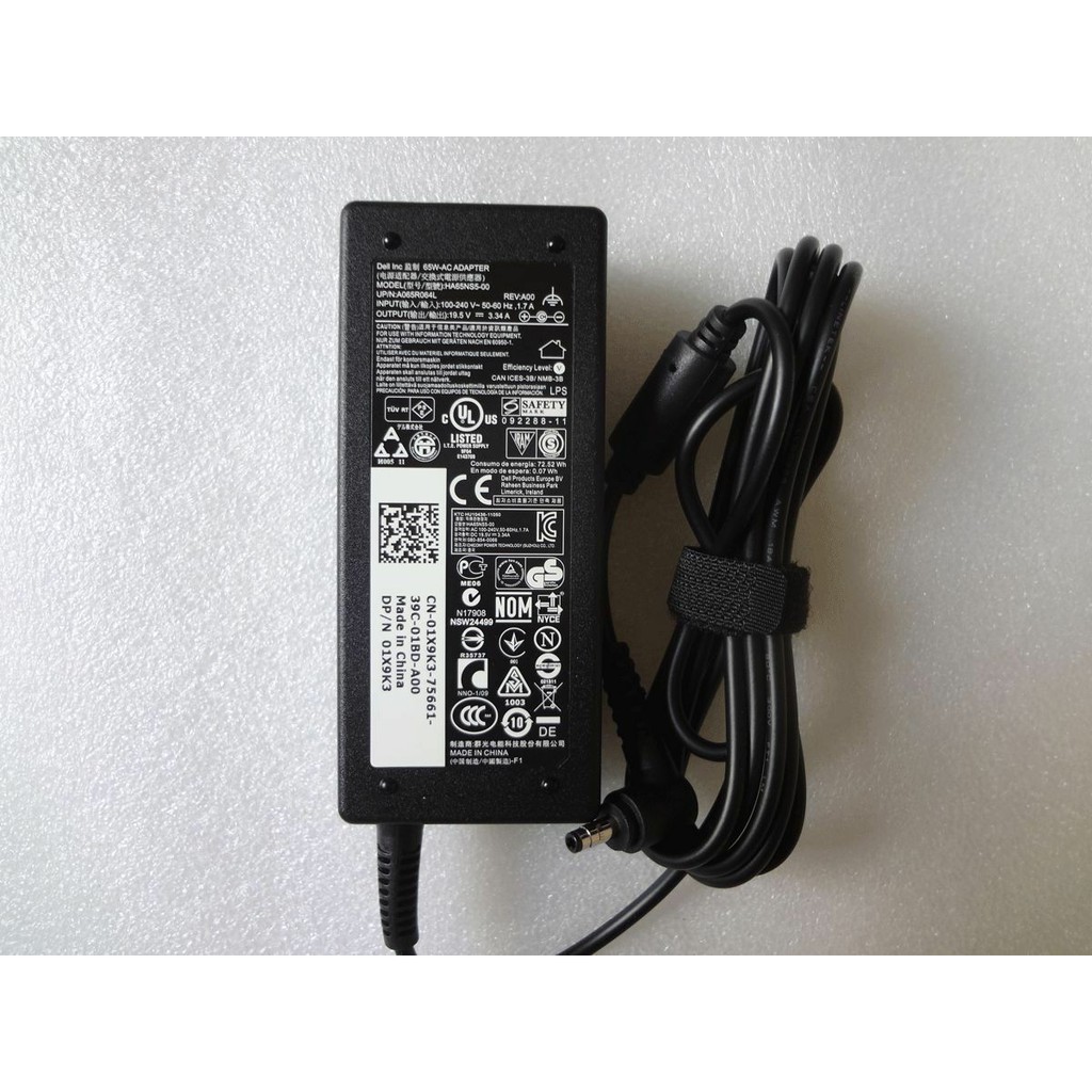 Sạc laptop Dell Vostro 5460 5470 5560 chân nhỏ -19.5V~ 3.34A 65W zin - TẶNG DÂY NGUỒN CAO CẤP