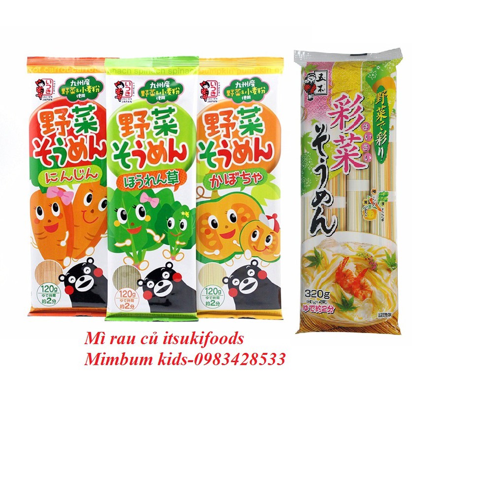 Mì Somen rau củ itsukifoods Nhật Bản cho bé ăn dặm