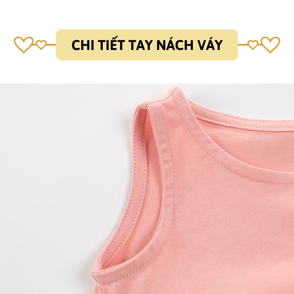 Váy sát nách cho bé gái 27Kids 27Home chất cotton thoáng mát cho trẻ 2-10 Tuổi GSDR2