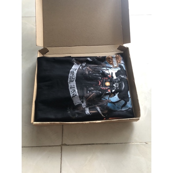 Áo Thun Nam Cổ Tròn Cao Cấp VINCOLLECTION HARLEY DAVIDSON Áo Thun Đen T-Shirt Nam Biker Đẹp Cổ Tròn