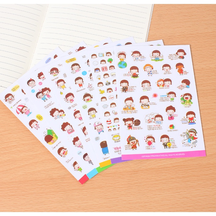 Combo 6 bìa dán sticker [ 144 miếng dán] cho trẻ em