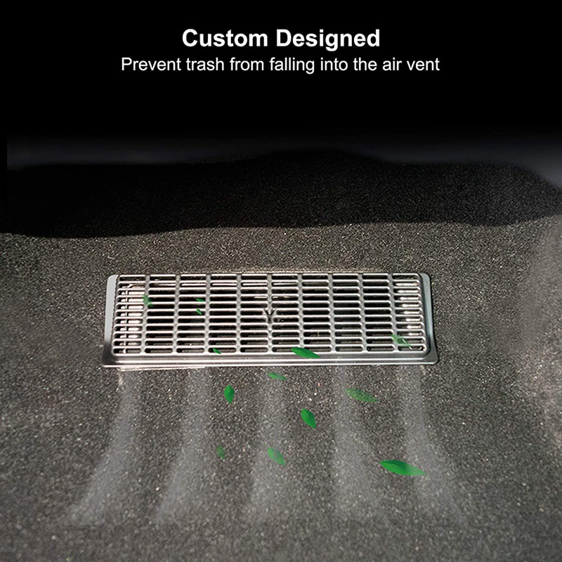 Bộ 2 Khung Đen Bọc Lỗ Thông Gió Điều Hòa Không Khí Cho 2021 2022 Tesla Model Y Rear