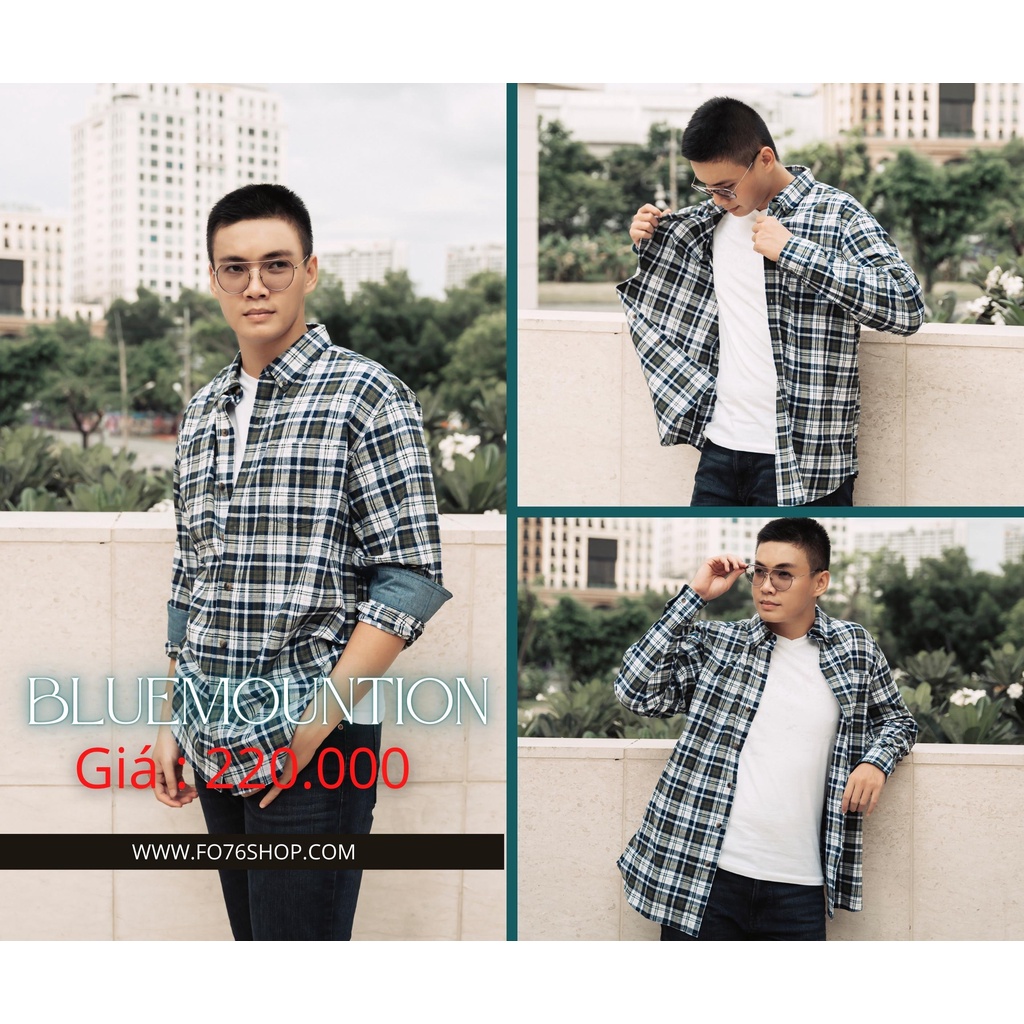 ÁO SƠ MI NAM TAY DÀI XUẤT DƯ BLUE MOUNTAIN COTTON SỌC -FO76 SHOP