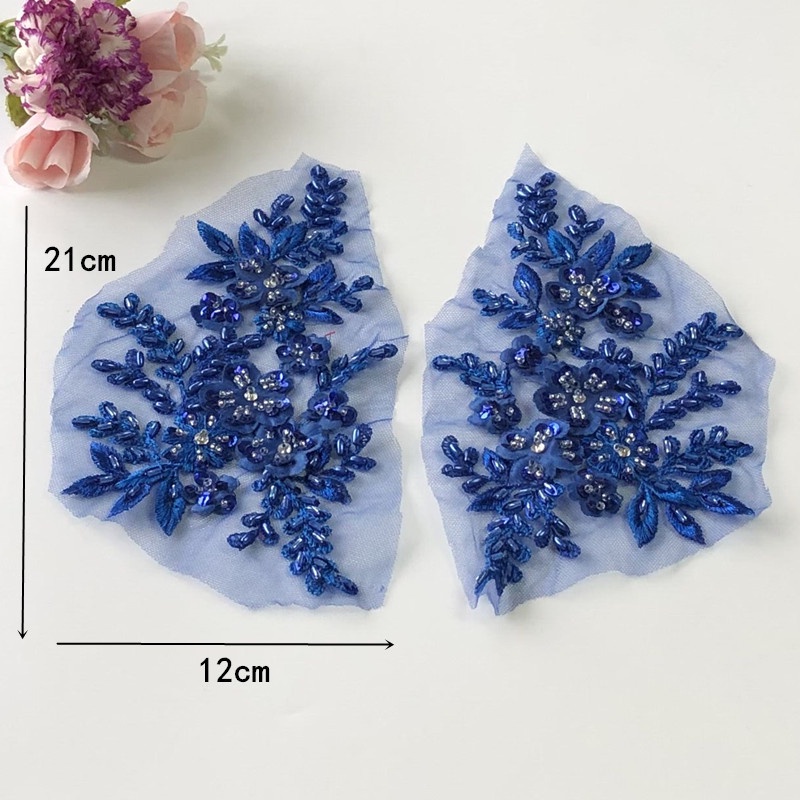 1 Tấm Vải Ren Thêu Hoa 3d 21 * 12cm