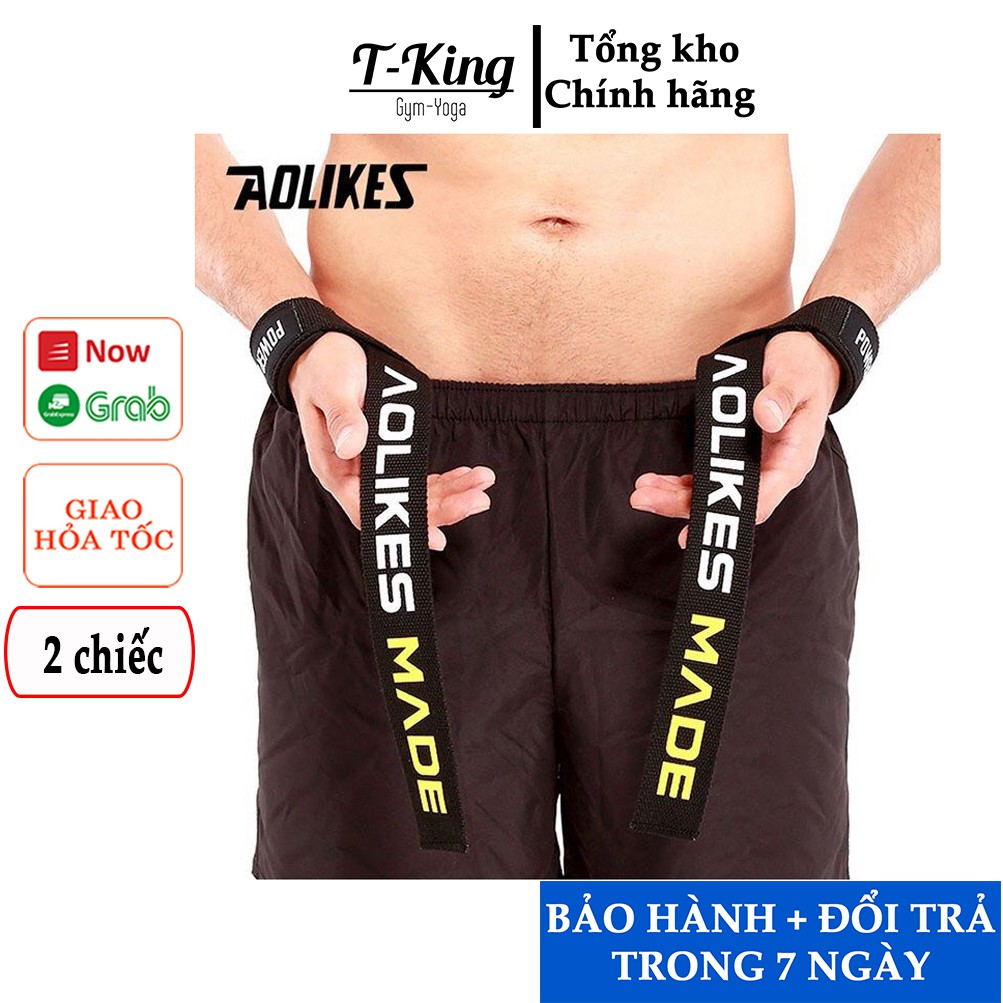 Dây kéo Lưng Lifting Straps hỗ trợ tập thể hình, Dây kéo lưng tập Gym AOLIKES (1 Đôi)