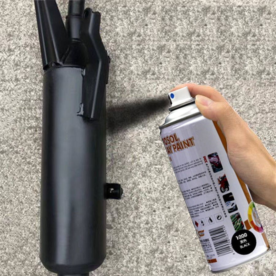 Sơn xịt HAOSHUN đủ màu, Lót, Bóng, Chịu nhiệt, Chống cháy, Chống rạn nứt, Vòi xịt chống chảy, chuyên dùng cho xe máy