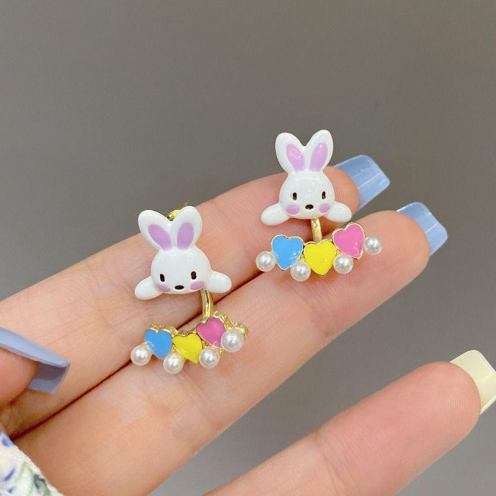 Khuyên Tai Dáng Dài Hình Thỏ Sang Trọng Phong Cách Pháp Cho Nữ