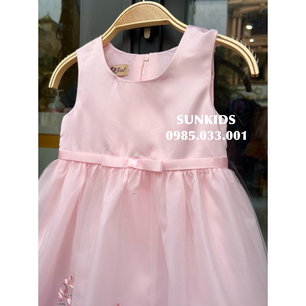 Váy Rose hồng thêu hoa