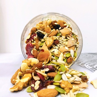 Granola Siêu Hạt Mix 8 NHALAM FOOD Loại Hạt Ăn Kiêng Giảm Cân Thêm Hạt Điều, Óc Chó, Gạo Lứt