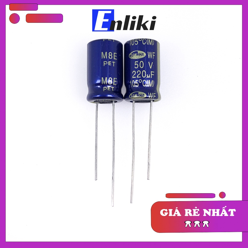 Tụ Hóa 220uF 50V SAMWHA (10x16mm)