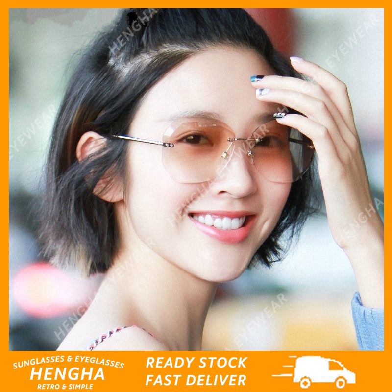 【 Hàng đã về 】 Kính mát không viền phong cách Hàn Quốc