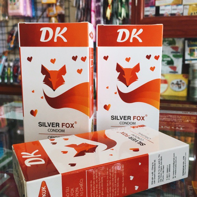 Hộp 10c Bao Cao Su Siêu Mỏng Trơn DONGKUK SILVER FOX - Xuất Xứ Hàn Quốc