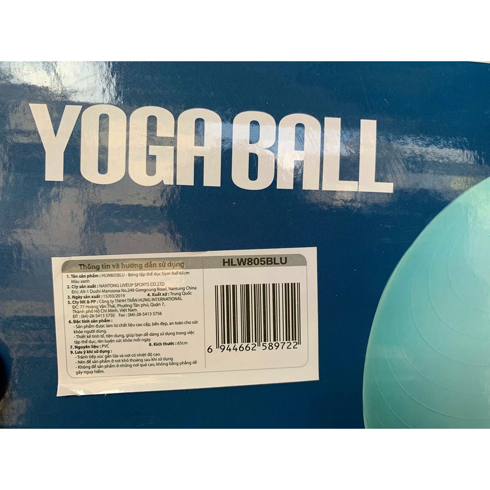 Bóng tập thể dục Yoga Ball Lock&Lock HLW804  55 cm màu hồng