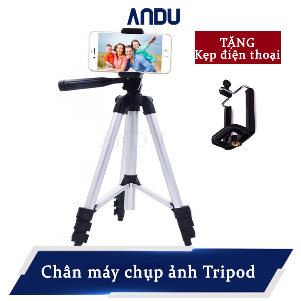 Chân Máy Chụp Ảnh Tripot Tặng Kèm Kẹp Điện Thoại Đa Năng