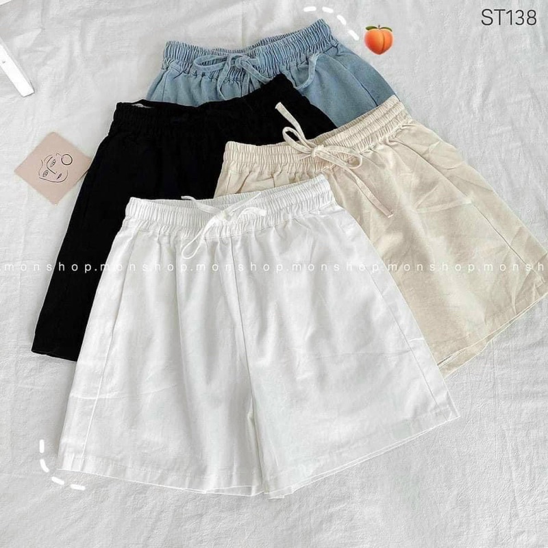 Quần short jeans giấy QC , quần sooc jeans giấy QC mặc mùa hè siêu mát cứng form mitstore