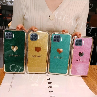 Dành Cho OPPO A93 Cover 2020 Vỏ Điện Thoại Di Động Mới Cặp Đôi Thời Trang Bling Vàng Lấp Lánh Được Yêu Thích Vỏ Silicon OPPOA93