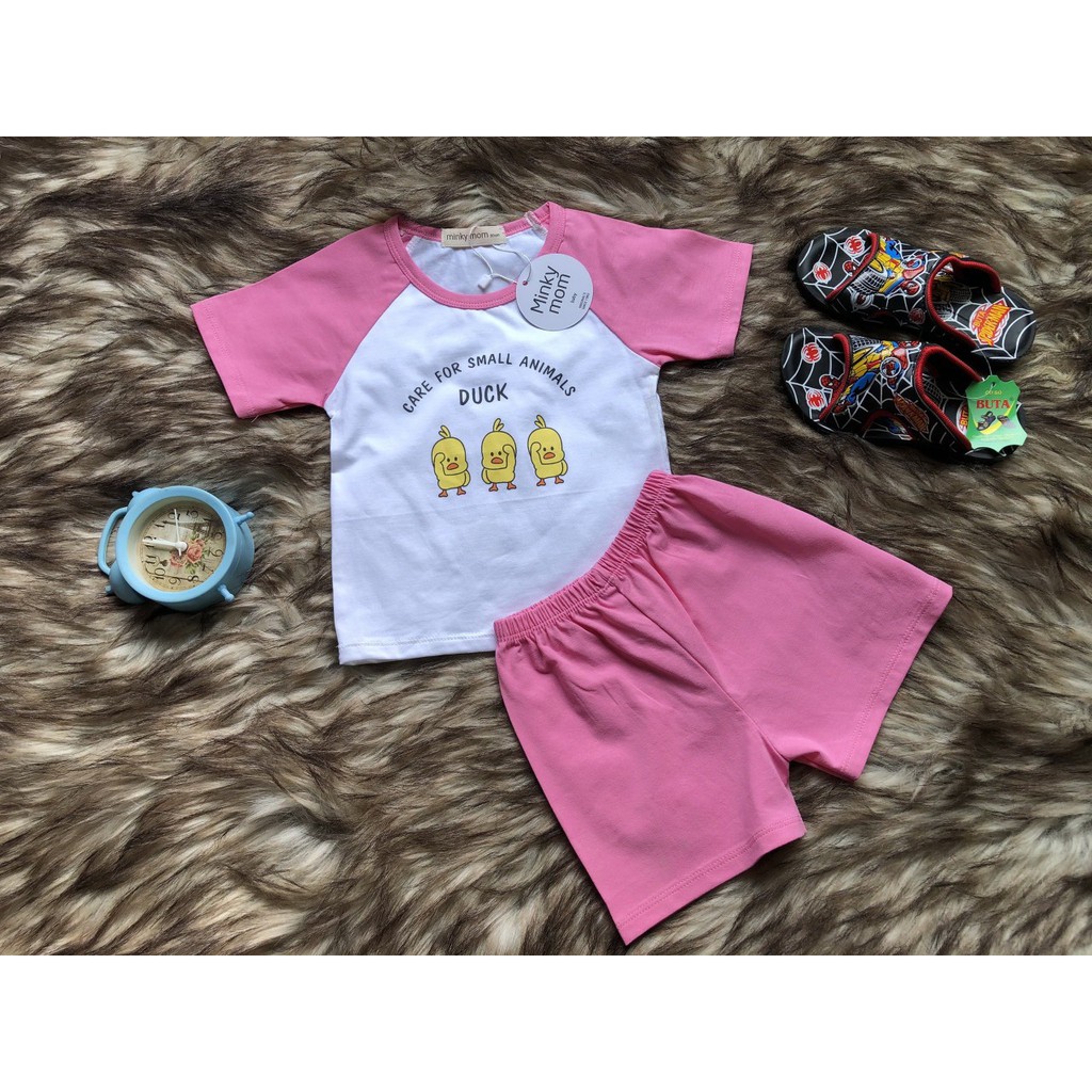 [HCM] Bộ quần áo 3 con vịt cho bé trai bé gái 5-17kg, vải thun COTTON 4 chiều, thun Việt Nam (NamyShop39)