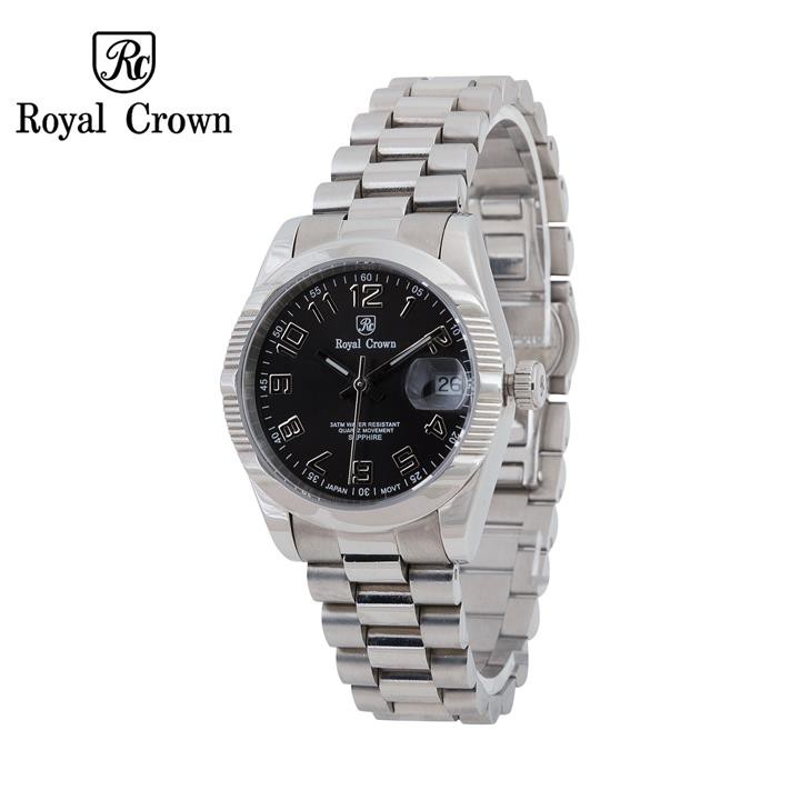Đồng hồ nữ chính hãng Royal Crown 8705B-SS ( Dây thép vỏ trắng mặt đen )