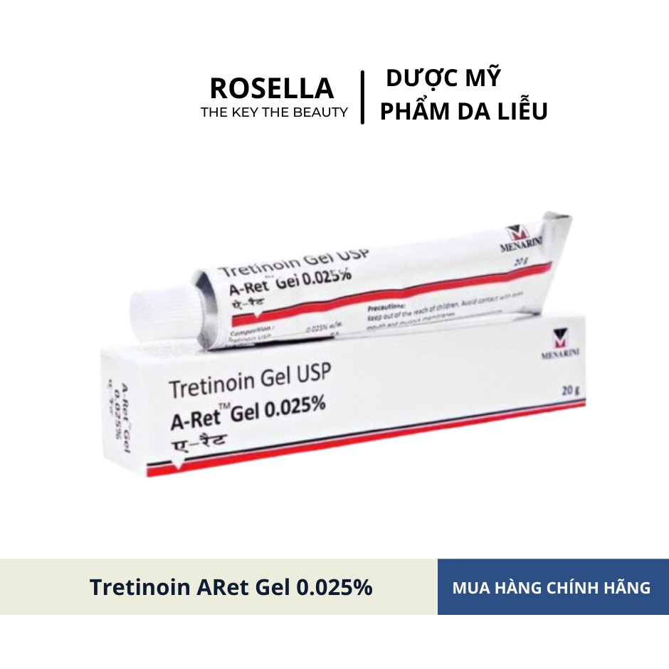 TRETINON Aret 0.025% 20g- Gel ngừa mụn, trẻ hóa da