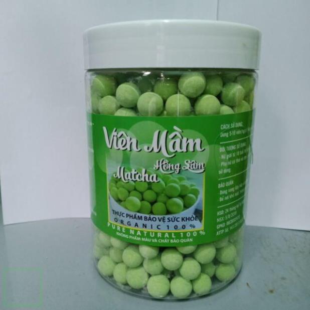 1 hộp 500gr Viên mầm Hồng sâm matcha handmade