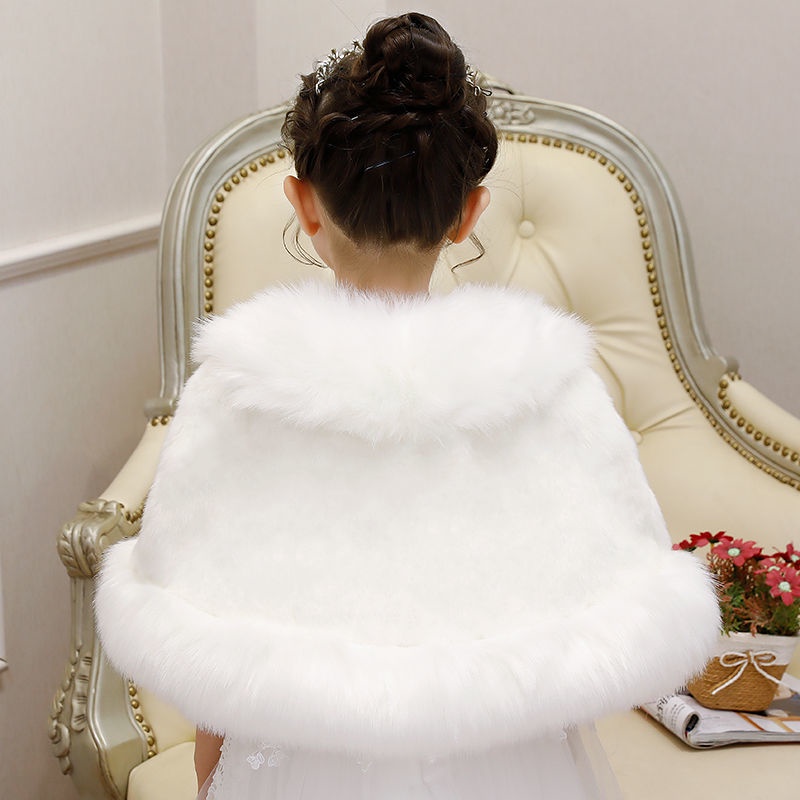 Áo choàng len dày phối lông thú kiểu công chúa mùa đông mới cho bé gái
 | BigBuy360 - bigbuy360.vn